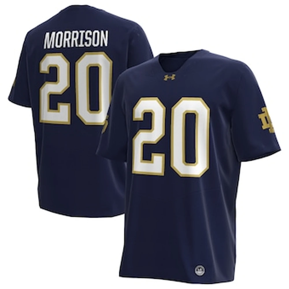 Men's Under Armour Benjamin Morrison Navy Notre Dame Fighting Irish NIL Football Replica Player Jersey