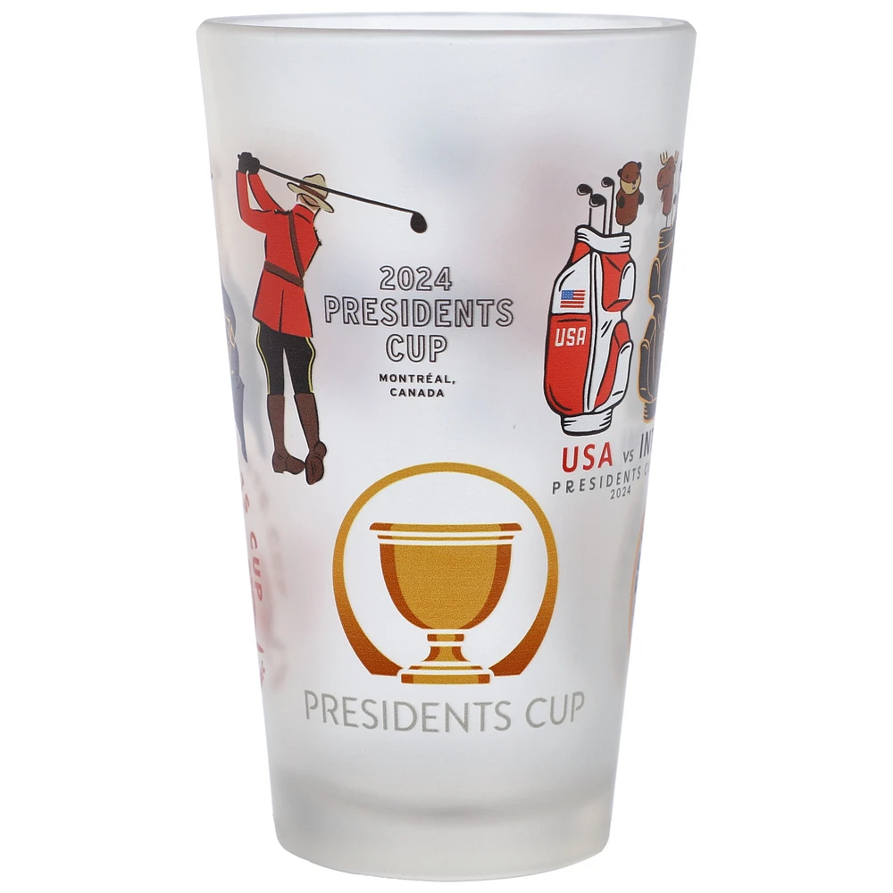 2024 Presidents Cup 16oz. Scatter Print Frosted Pint Glass