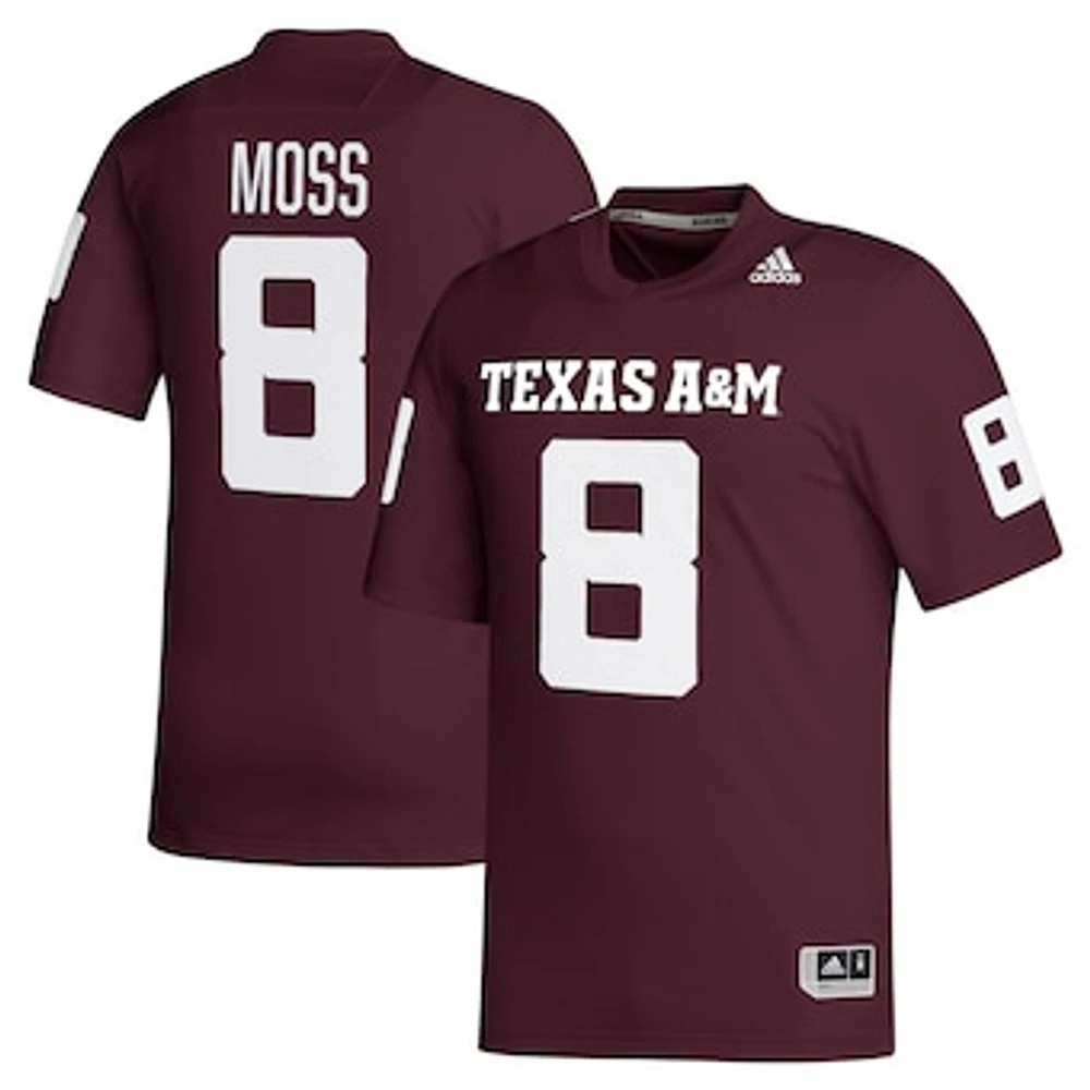 Men's adidas Le'Veon Moss Maroon Texas A&M Aggies NIL Football Player Jersey