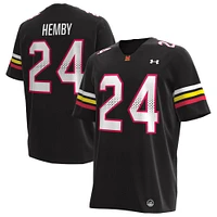 Men's Under Armour Roman Hemby Black Maryland Terrapins NIL Football Replica Player Jersey