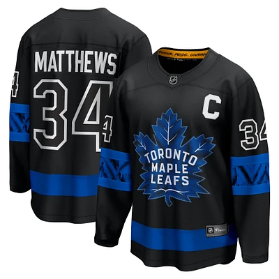 Men's Fanatics Auston Matthews Black Toronto Maple Leafs "C" Premier Breakaway Player Jersey