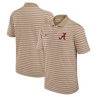 Men's Nike Tan Alabama Crimson Tide Athletic Prep Striped Performance Polo