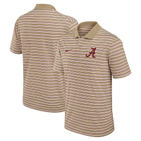 Men's Nike Tan Alabama Crimson Tide Athletic Prep Striped Performance Polo