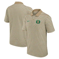 Men's Nike Tan Oregon Ducks Athletic Prep Striped Performance Polo