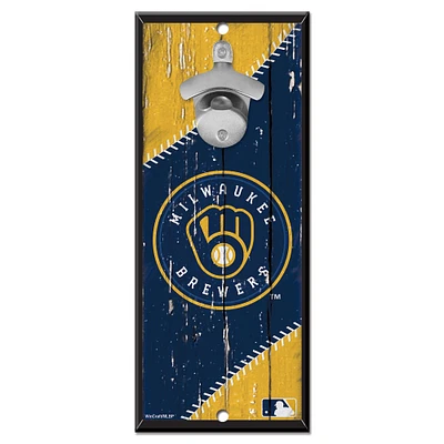 WinCraft Milwaukee Brewers 5" x 11" Bottle Opener Wood Sign