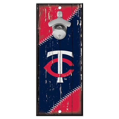 WinCraft Minnesota Twins 5" x 11" Bottle Opener Wood Sign