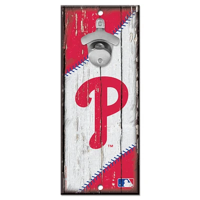 WinCraft Philadelphia Phillies 5" x 11" Bottle Opener Wood Sign