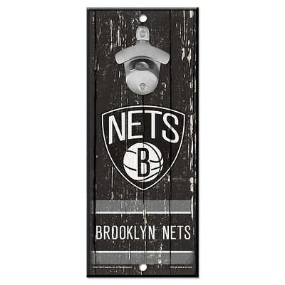 WinCraft Brooklyn Nets 5" x 11" Bottle Opener Wood Sign