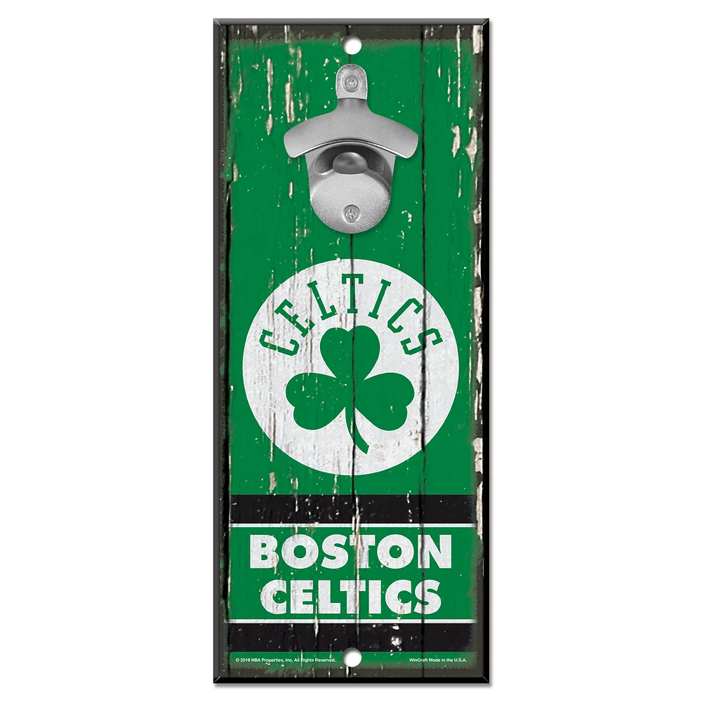 WinCraft Boston Celtics 5" x 11" Bottle Opener Wood Sign