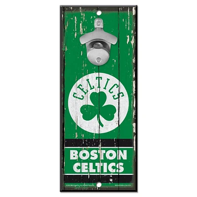 WinCraft Boston Celtics 5" x 11" Bottle Opener Wood Sign