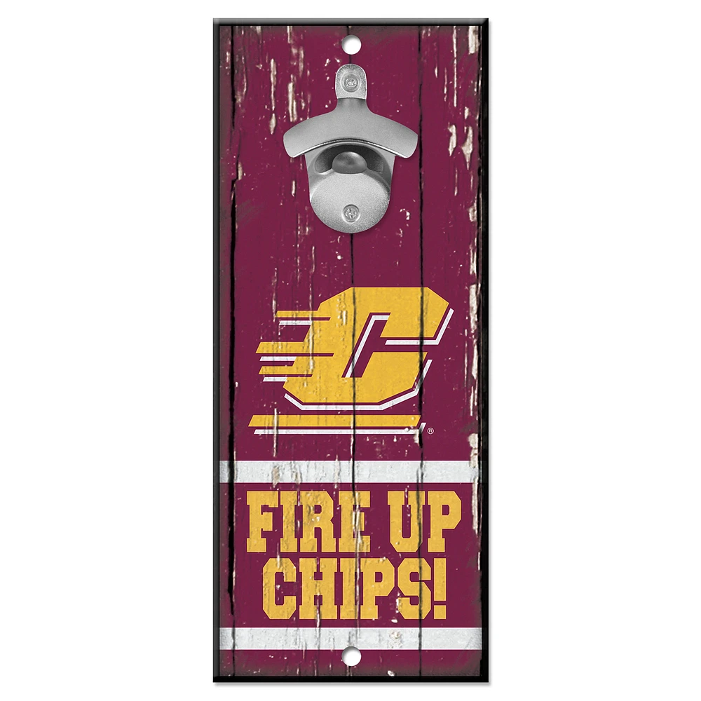 WinCraft Central Michigan Chippewas 5" x 11" Bottle Opener Wood Sign