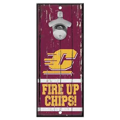 WinCraft Central Michigan Chippewas 5" x 11" Bottle Opener Wood Sign