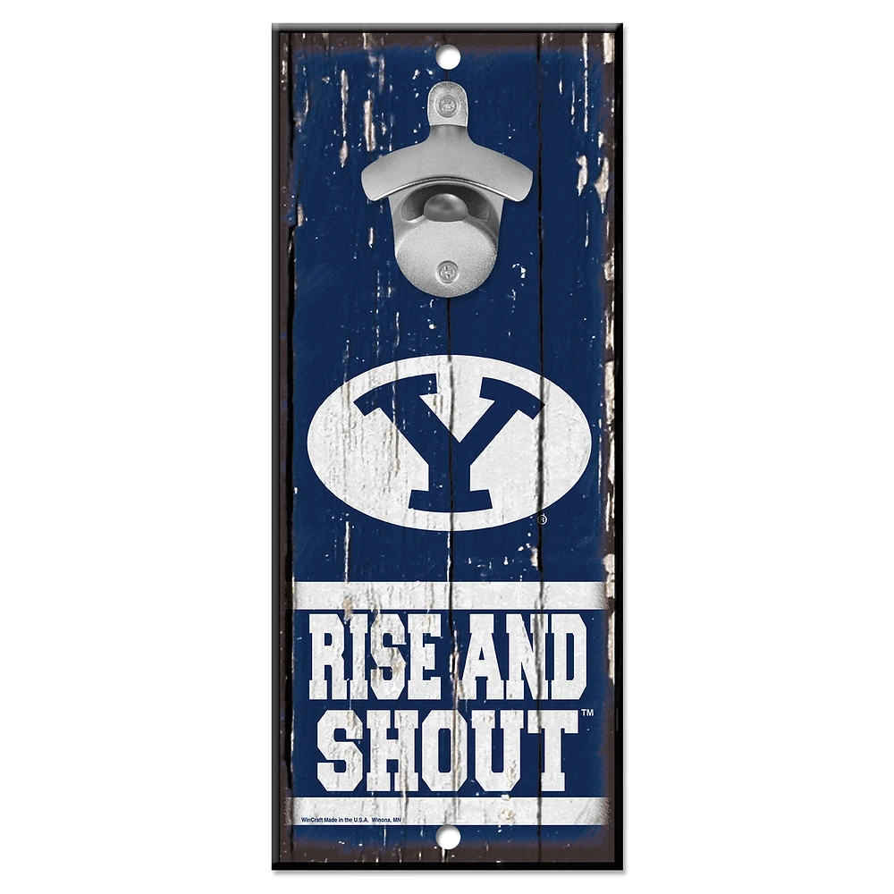 WinCraft BYU Cougars 5" x 11" Bottle Opener Wood Sign