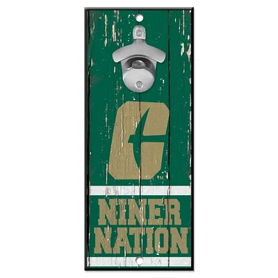 WinCraft Charlotte 49ers 5" x 11" Bottle Opener Wood Sign