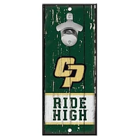 WinCraft Cal Poly Mustangs 5" x 11" Bottle Opener Wood Sign