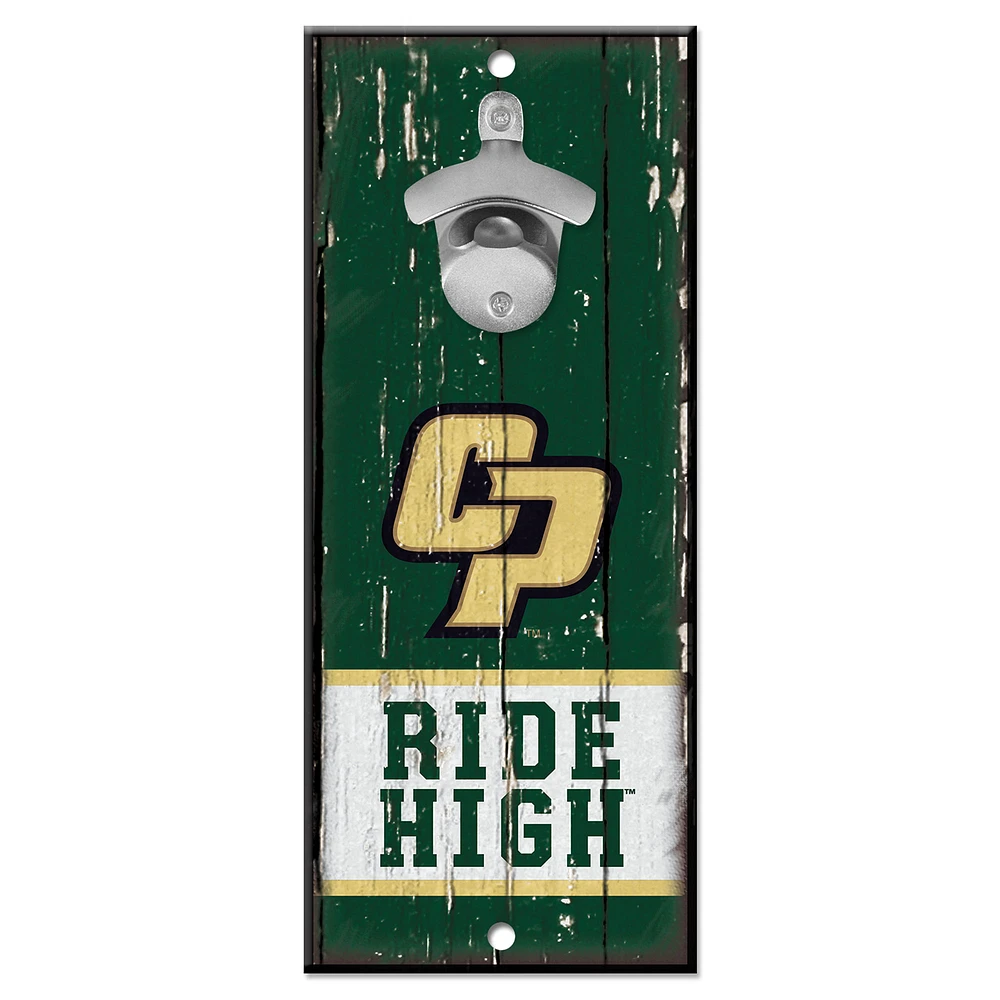 WinCraft Cal Poly Mustangs 5" x 11" Bottle Opener Wood Sign