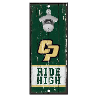 WinCraft Cal Poly Mustangs 5" x 11" Bottle Opener Wood Sign