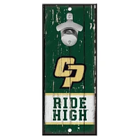 WinCraft Cal Poly Mustangs 5" x 11" Bottle Opener Wood Sign