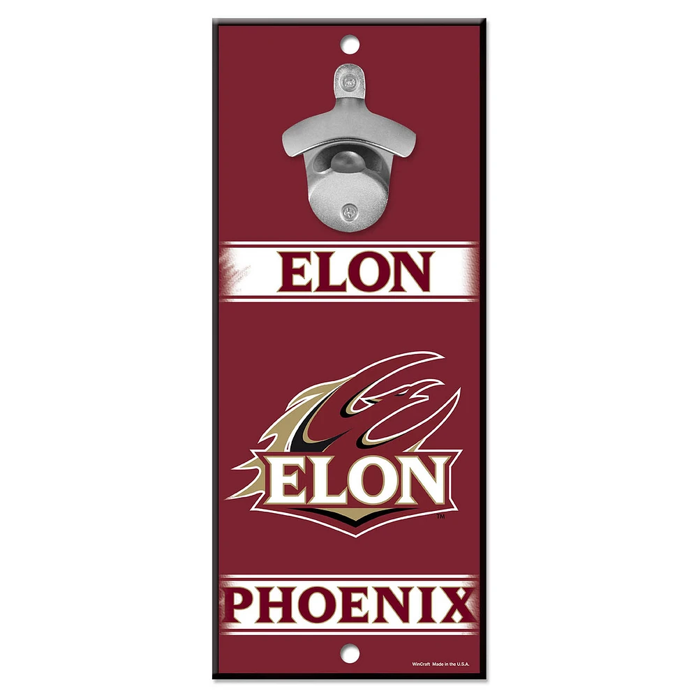 WinCraft Elon Phoenix 5" x 11" Bottle Opener Wood Sign