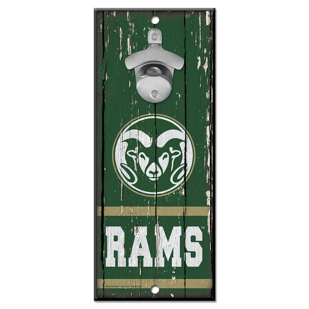 WinCraft Colorado State Rams 5" x 11" Bottle Opener Wood Sign