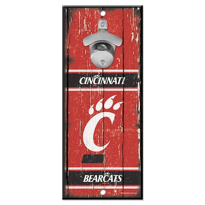 WinCraft Cincinnati Bearcats 5" x 11" Bottle Opener Wood Sign