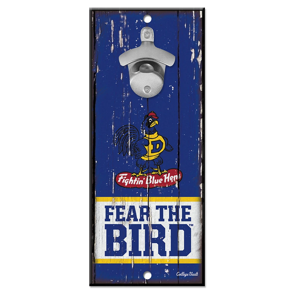 WinCraft Delaware Fightin' Blue Hens 5" x 11" Bottle Opener Wood Sign