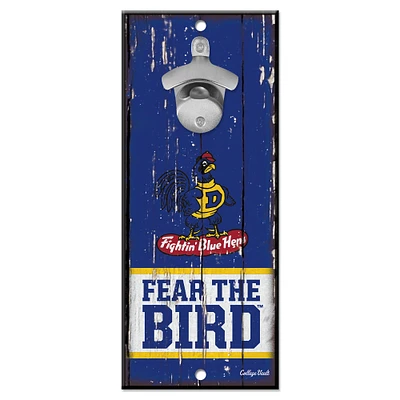 WinCraft Delaware Fightin' Blue Hens 5" x 11" Bottle Opener Wood Sign