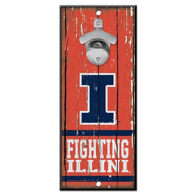 WinCraft Illinois Fighting Illini 5" x 11" Bottle Opener Wood Sign
