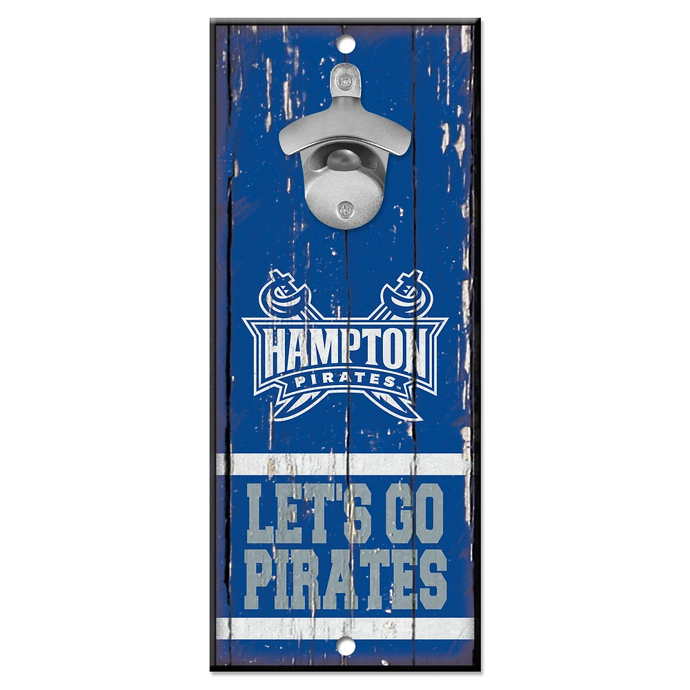 WinCraft Hampton Pirates 5" x 11" Bottle Opener Wood Sign