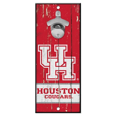 WinCraft Houston Cougars 5" x 11" Bottle Opener Wood Sign