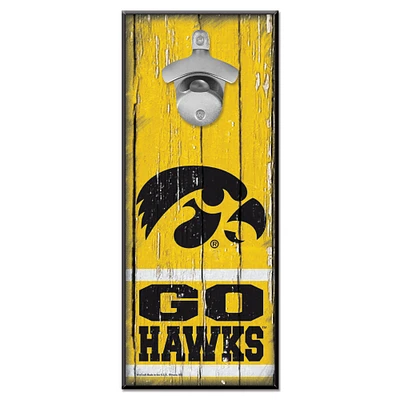 WinCraft Iowa Hawkeyes 5" x 11" Bottle Opener Wood Sign