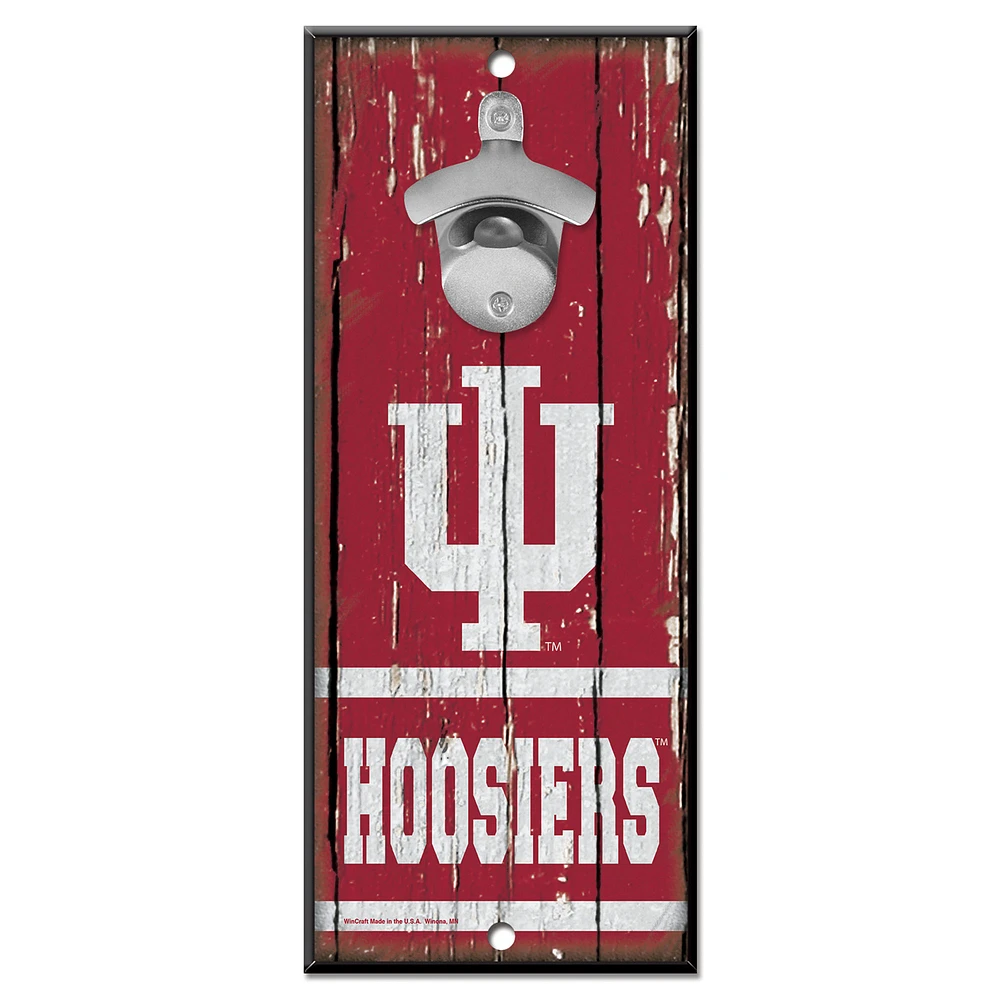 WinCraft Indiana Hoosiers 5" x 11" Bottle Opener Wood Sign