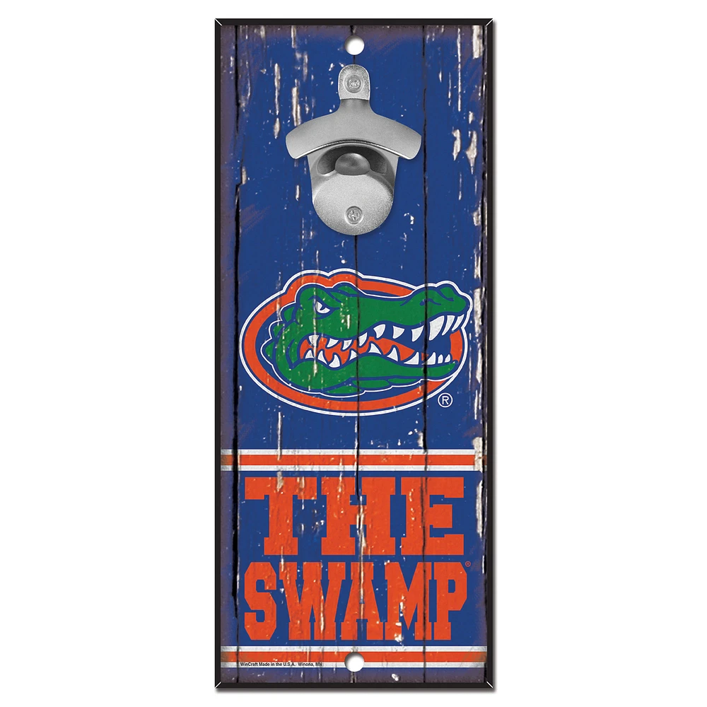 WinCraft Florida Gators 5" x 11" Bottle Opener Wood Sign