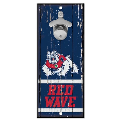 WinCraft Fresno State Bulldogs 5" x 11" Bottle Opener Wood Sign