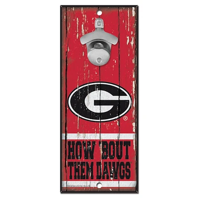 WinCraft Georgia Bulldogs 5" x 11" Bottle Opener Wood Sign