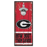 WinCraft Georgia Bulldogs 5" x 11" Bottle Opener Wood Sign
