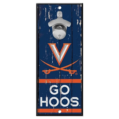 WinCraft Virginia Cavaliers 5" x 11" Bottle Opener Wood Sign