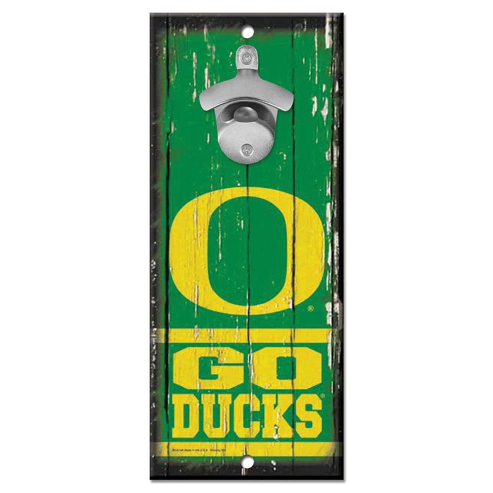 WinCraft Oregon Ducks 5" x 11" Bottle Opener Wood Sign
