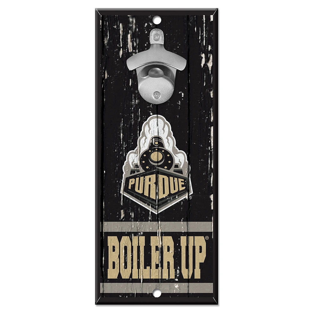 WinCraft Purdue Boilermakers 5" x 11" Bottle Opener Wood Sign
