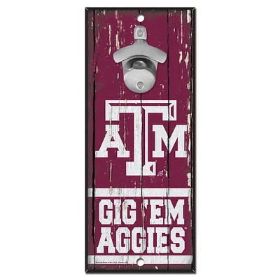WinCraft Texas A&M Aggies 5" x 11" Bottle Opener Wood Sign