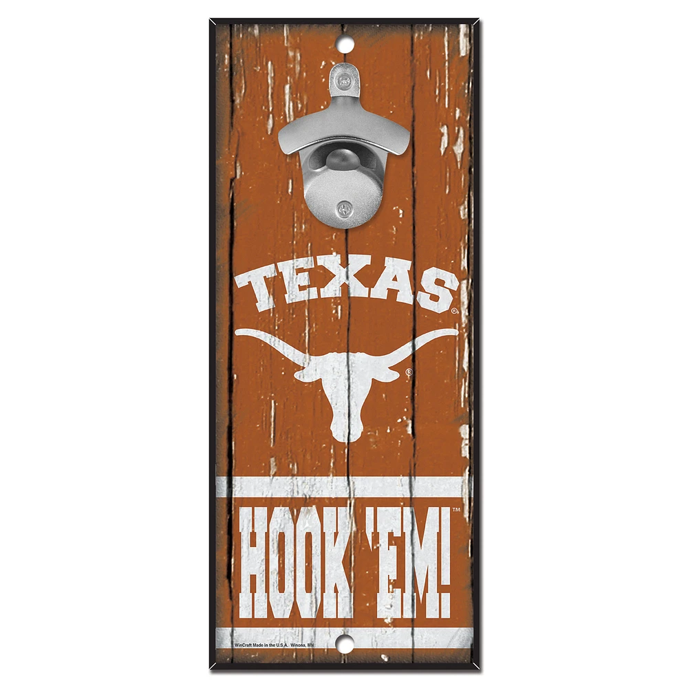 WinCraft Texas Longhorns 5" x 11" Bottle Opener Wood Sign