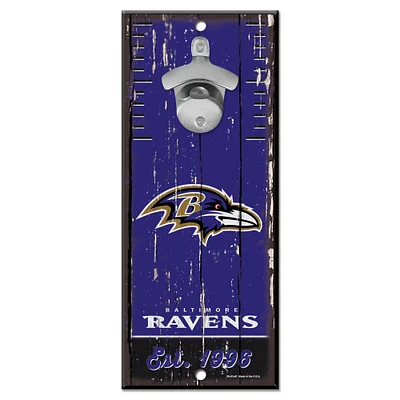 WinCraft Baltimore Ravens 5" x 11" Bottle Opener Wood Sign