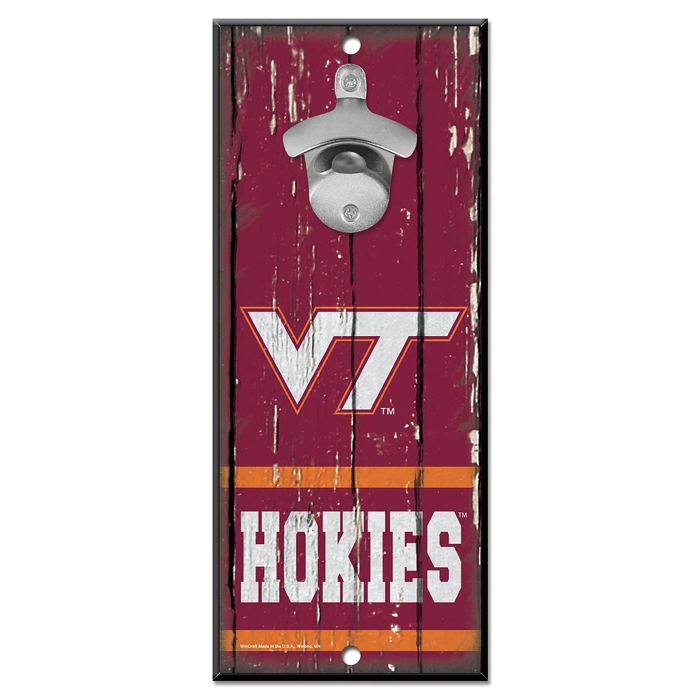 WinCraft Virginia Tech Hokies 5" x 11" Bottle Opener Wood Sign