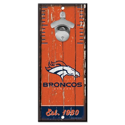 WinCraft Denver Broncos 5" x 11" Bottle Opener Wood Sign