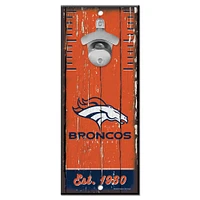 WinCraft Denver Broncos 5" x 11" Bottle Opener Wood Sign
