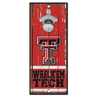 WinCraft Texas Tech Red Raiders 5" x 11" Bottle Opener Wood Sign