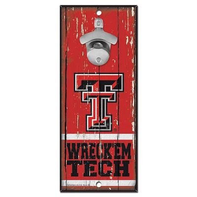 WinCraft Texas Tech Red Raiders 5" x 11" Bottle Opener Wood Sign