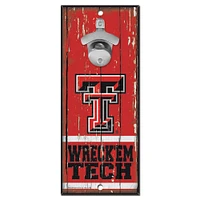 WinCraft Texas Tech Red Raiders 5" x 11" Bottle Opener Wood Sign