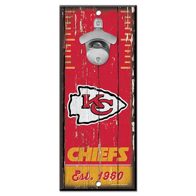 WinCraft Kansas City Chiefs 5" x 11" Bottle Opener Wood Sign