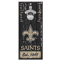 WinCraft New Orleans Saints 5" x 11" Bottle Opener Wood Sign